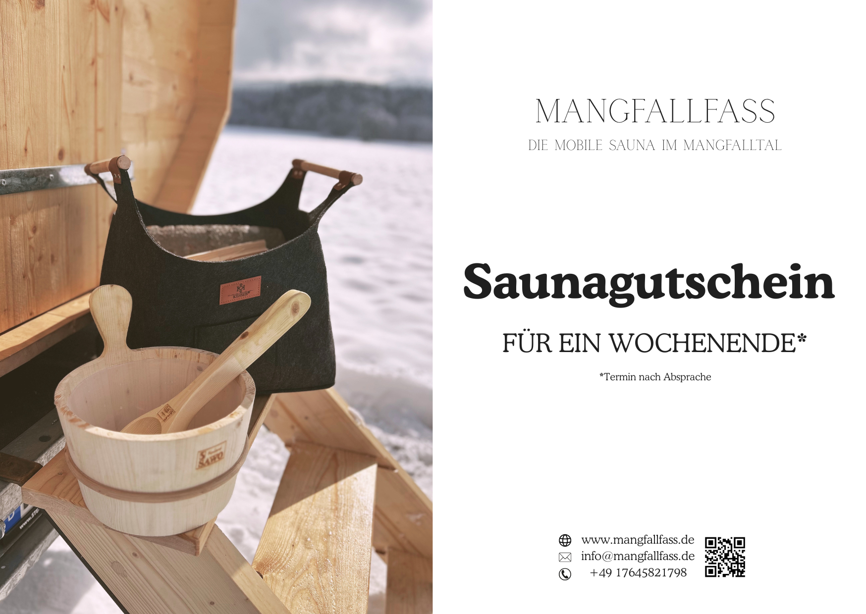 mangfallfass mobile sauna geschenkgutschein allgemein